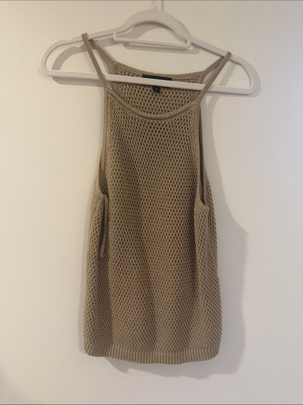 Banana Republic Taupe Open-Knit Tank Top